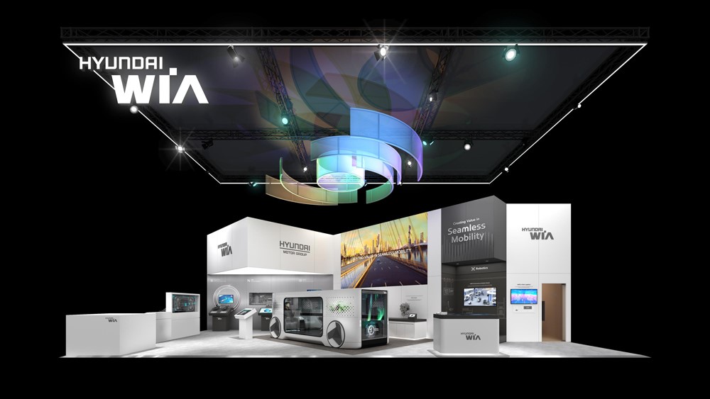 HYUNDAI WIA booth concept design at CES 2026 to be held at the Las Vegas Convention Center (LVCC) in the U.S. from next January 6 to 9.  Courtesy of HYUNDAI WIA.